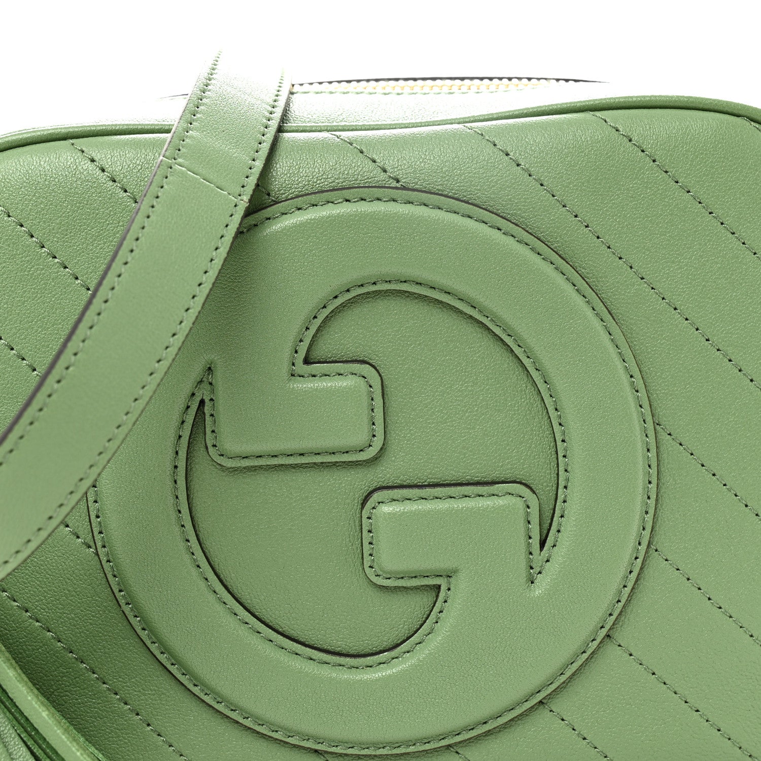 Gucci Sakai Be Green Calfskin Diagonal Stitched Small Blondie Shoulder Bag Green Soil Grass Green Soil Grass 8 of 10