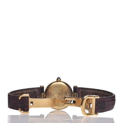 Cartier Sterling Silver Vermeil Calfskin 26mm Must De Cartier Quartz Watch Burgundy 6 of 7