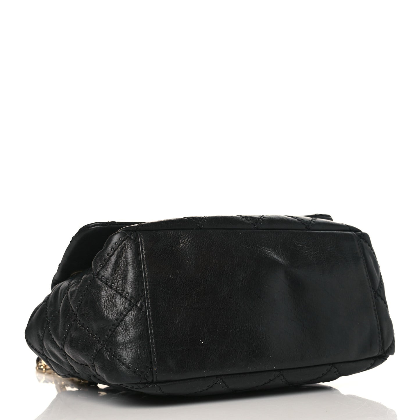 Calfskin Quilted Retro Chain Camera Case Black