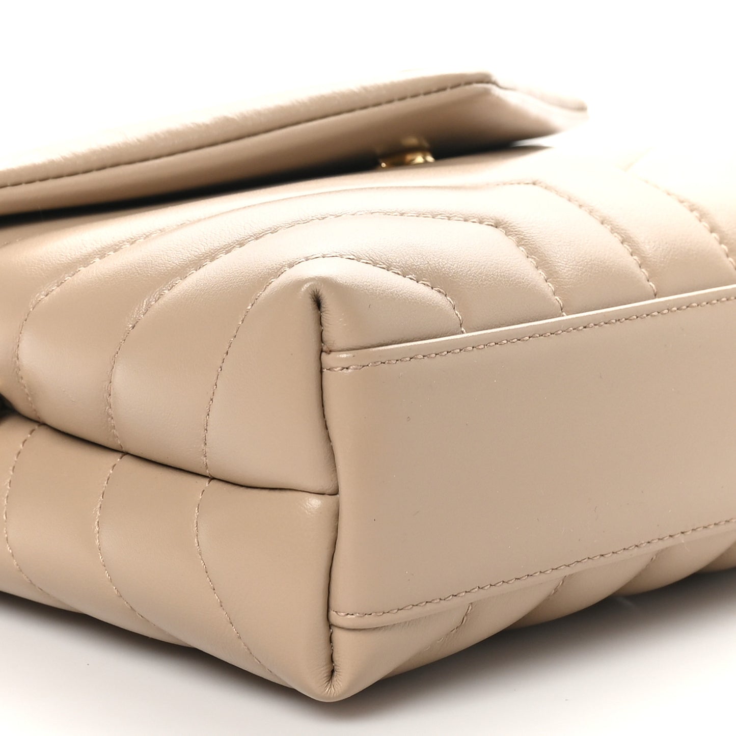 Calfskin Y Quilted Monogram Toy Loulou Crossbody Bag Dark Beige