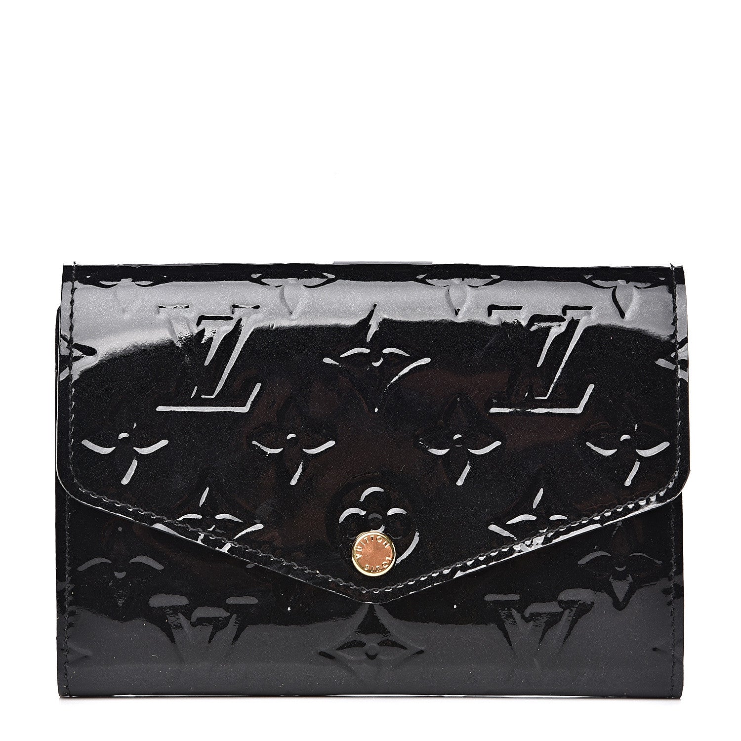 Louis Vuitton Vernis Sarah Compact Wallet Black Magnetique 1 of 10