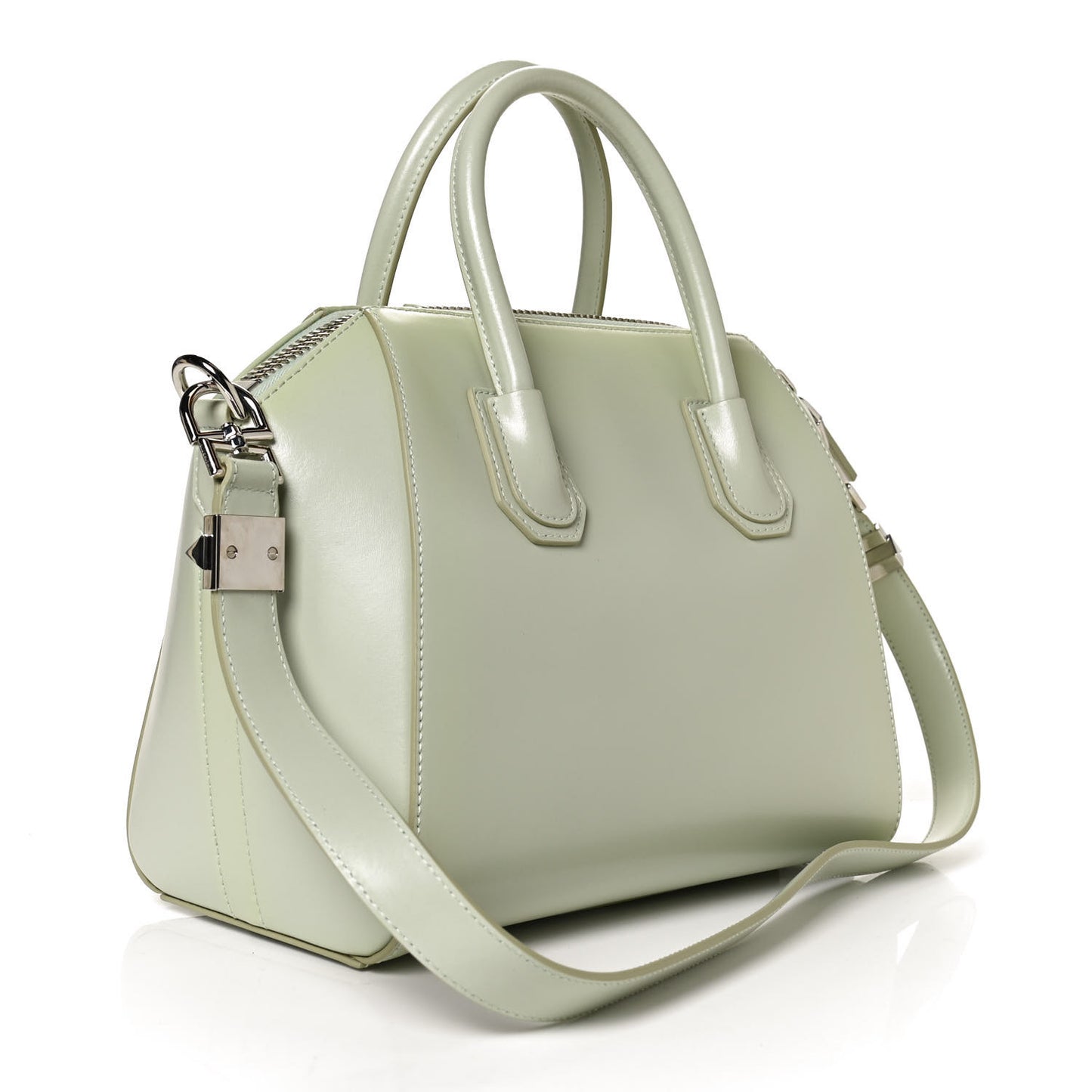 Shiny Lord Calfskin Small Antigona Aqua Green