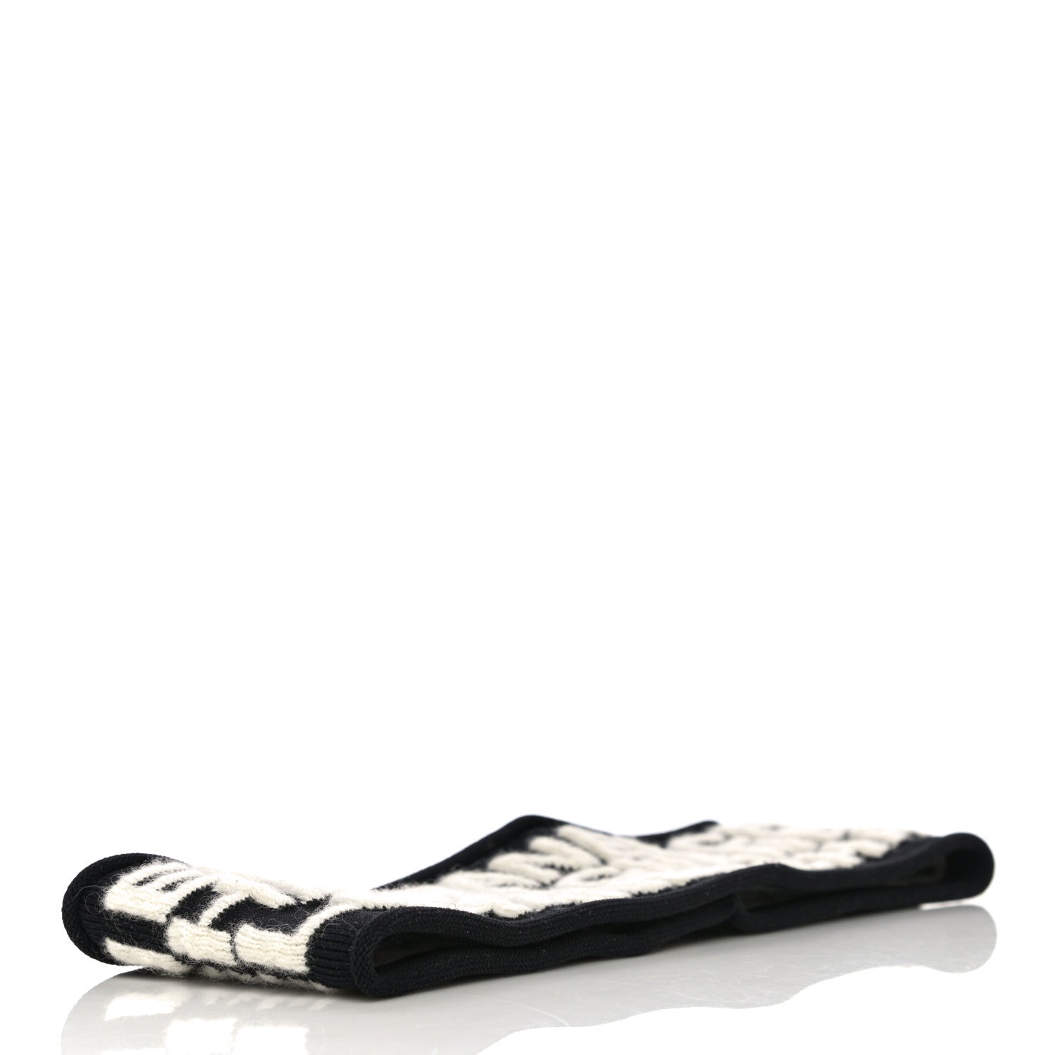 Chanel Cashmere Logo Headband Black White 3 of 6