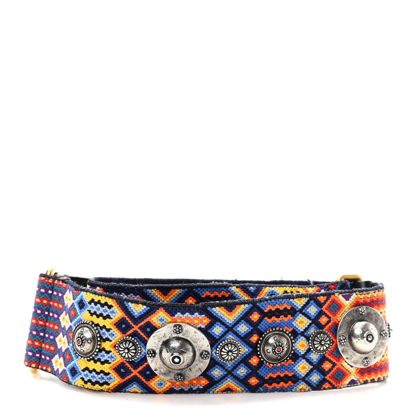 Canvas Embroidered Studded Mexico Shoulder Strap Multicolor