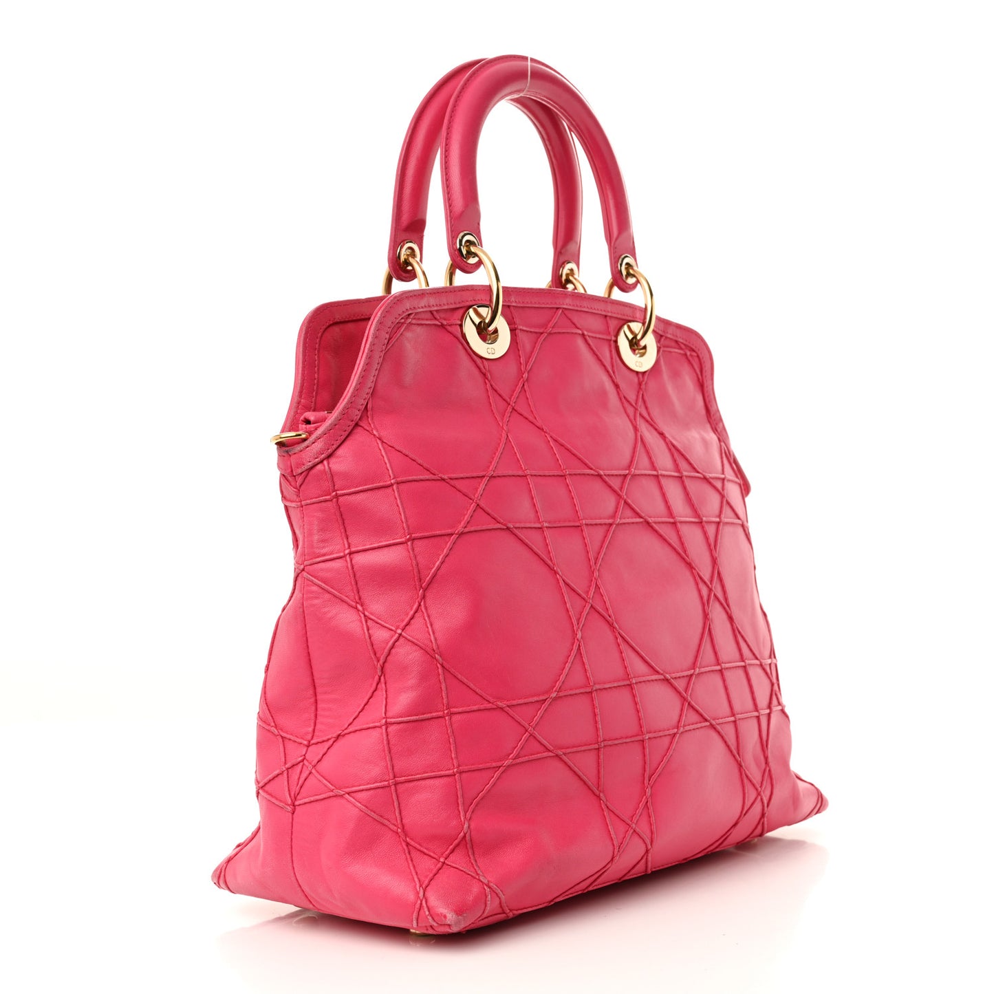 Lambskin Cannage Medium Granville Tote Fuchsia