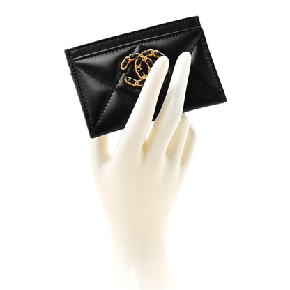 Chanel Lambskin Quilted Chanel 19 Card Holder Black 2 of 8