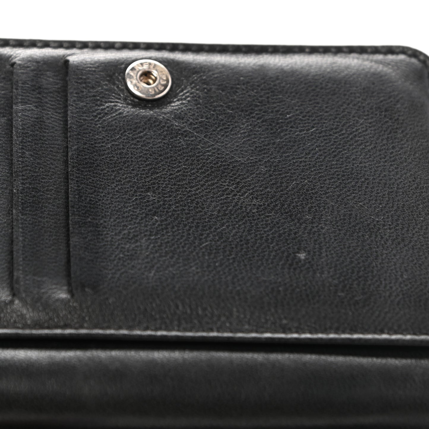 Lambskin Quilted Zip Around Coin Purse Wallet Black