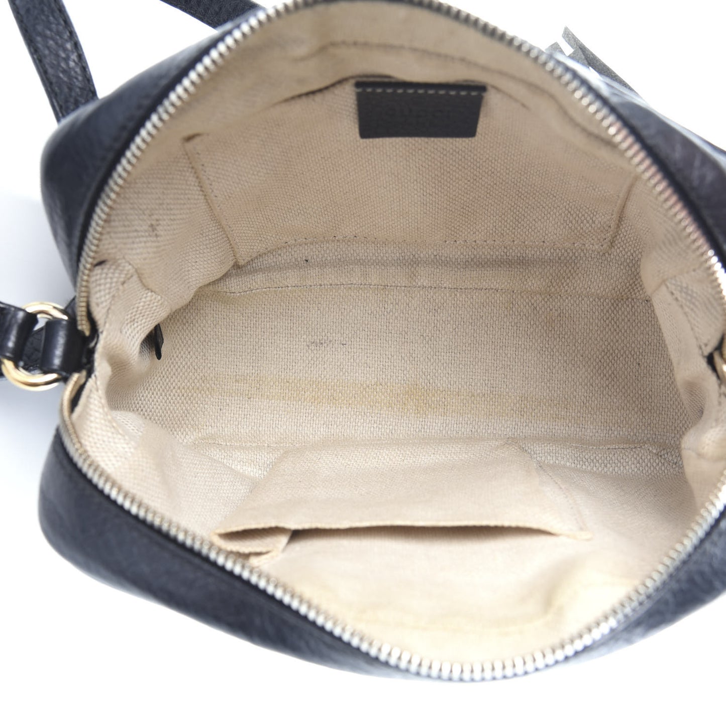 Pebbled Calfskin Small Soho Disco Bag Black