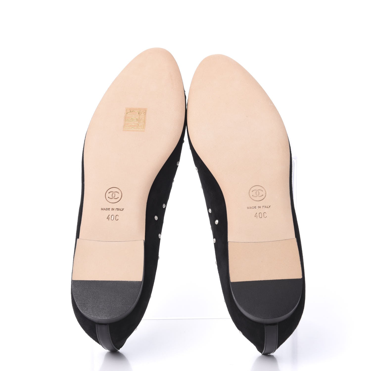 Chanel Suede Pearl Patent CC Cap Toe Ballerina Flats 40 Black 5 of 9