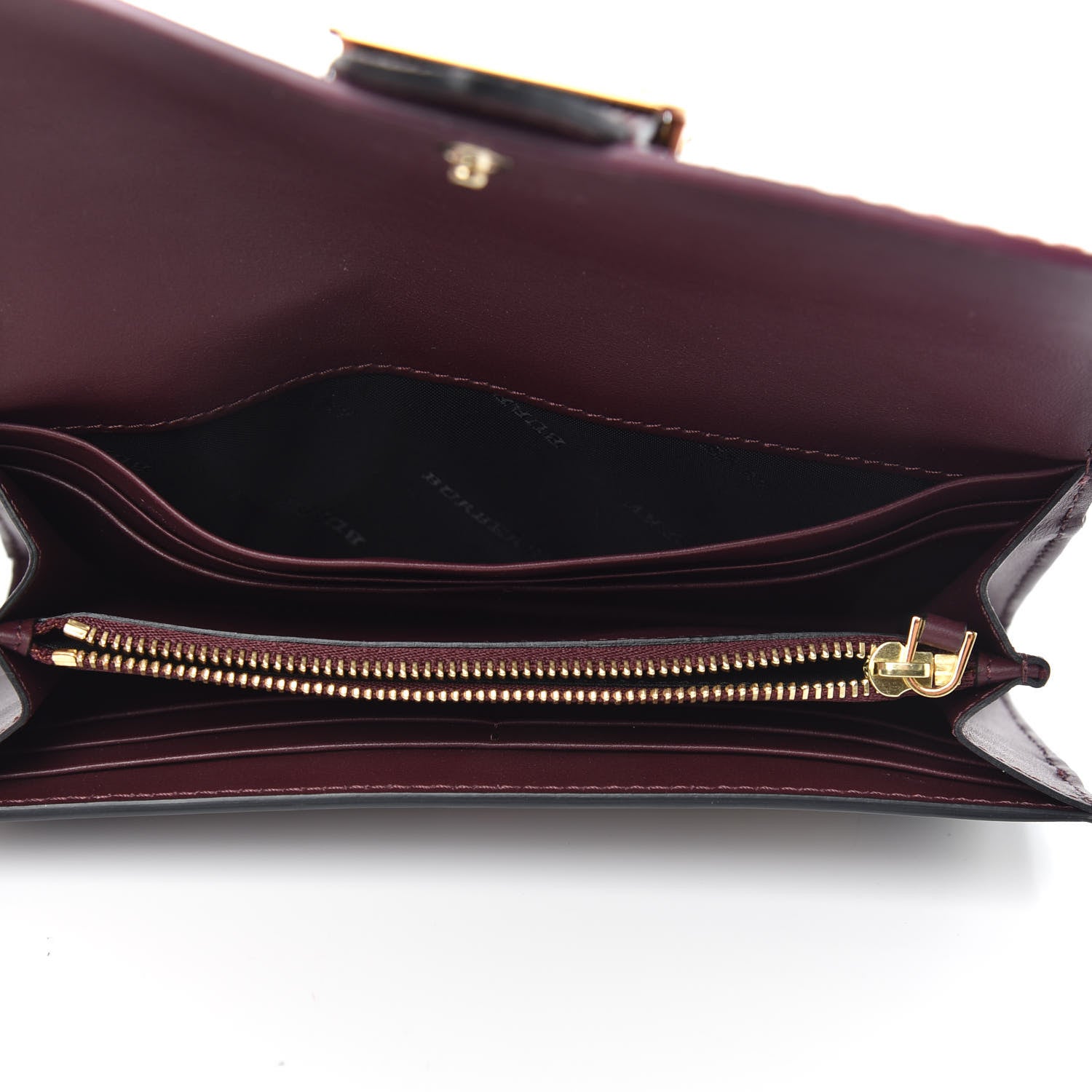 Burberry Embossed Calfskin House Check Halton Wallet Dusky Pink Burgundy 5 of 7