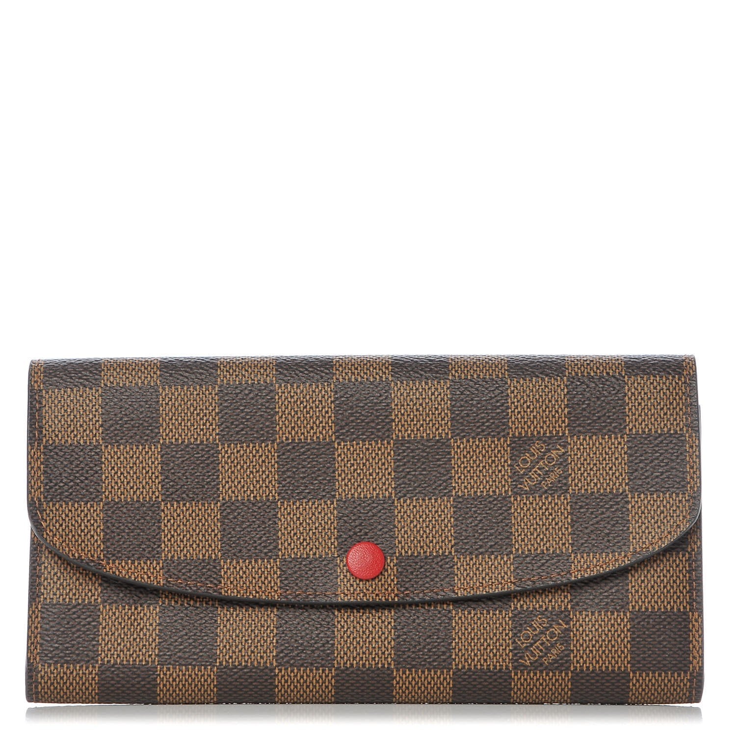 Louis Vuitton Damier Ebene Emilie Wallet Red 1 of 7