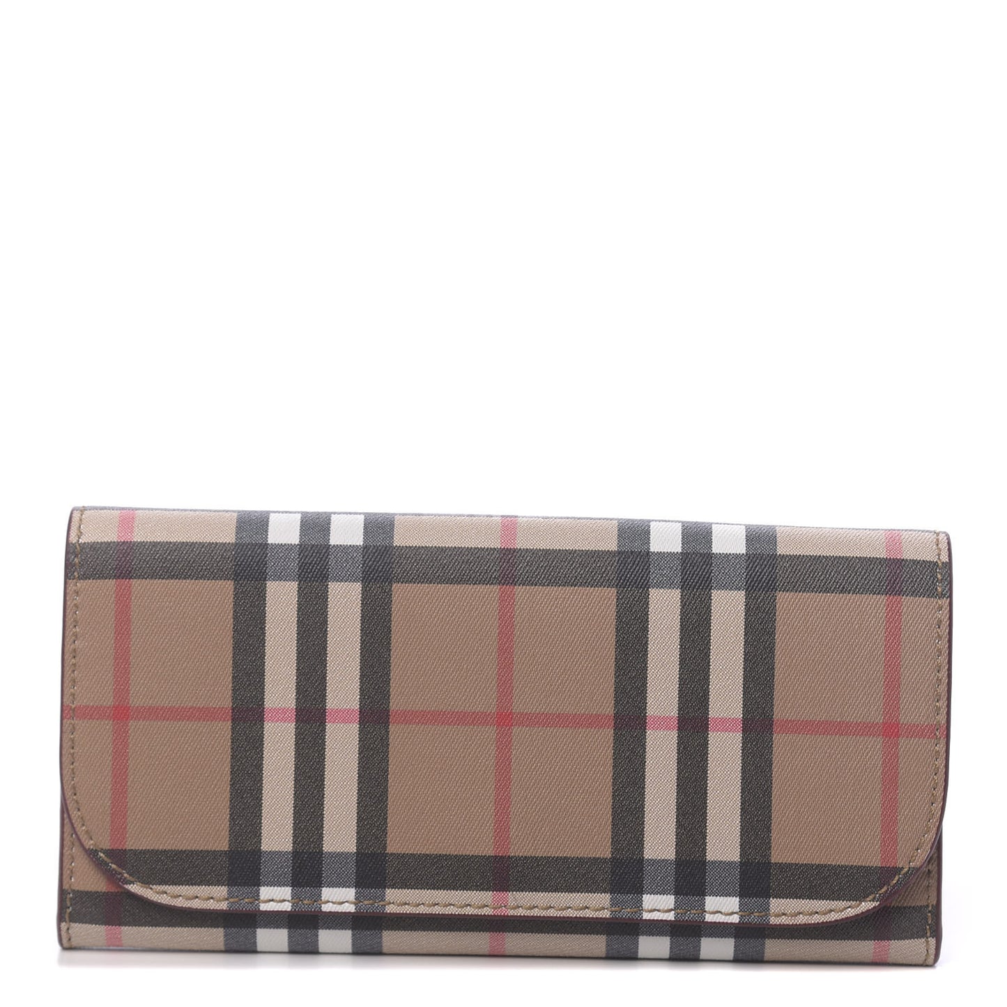 Vintage Check Continental Wallet Crimson