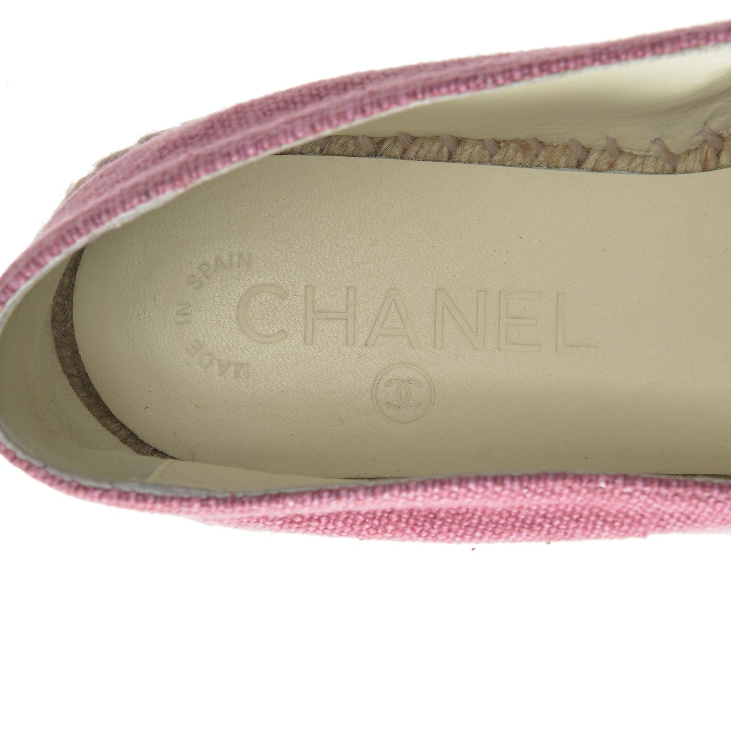 Chanel Linen CC Espadrilles 38 Pink Black 8 of 8