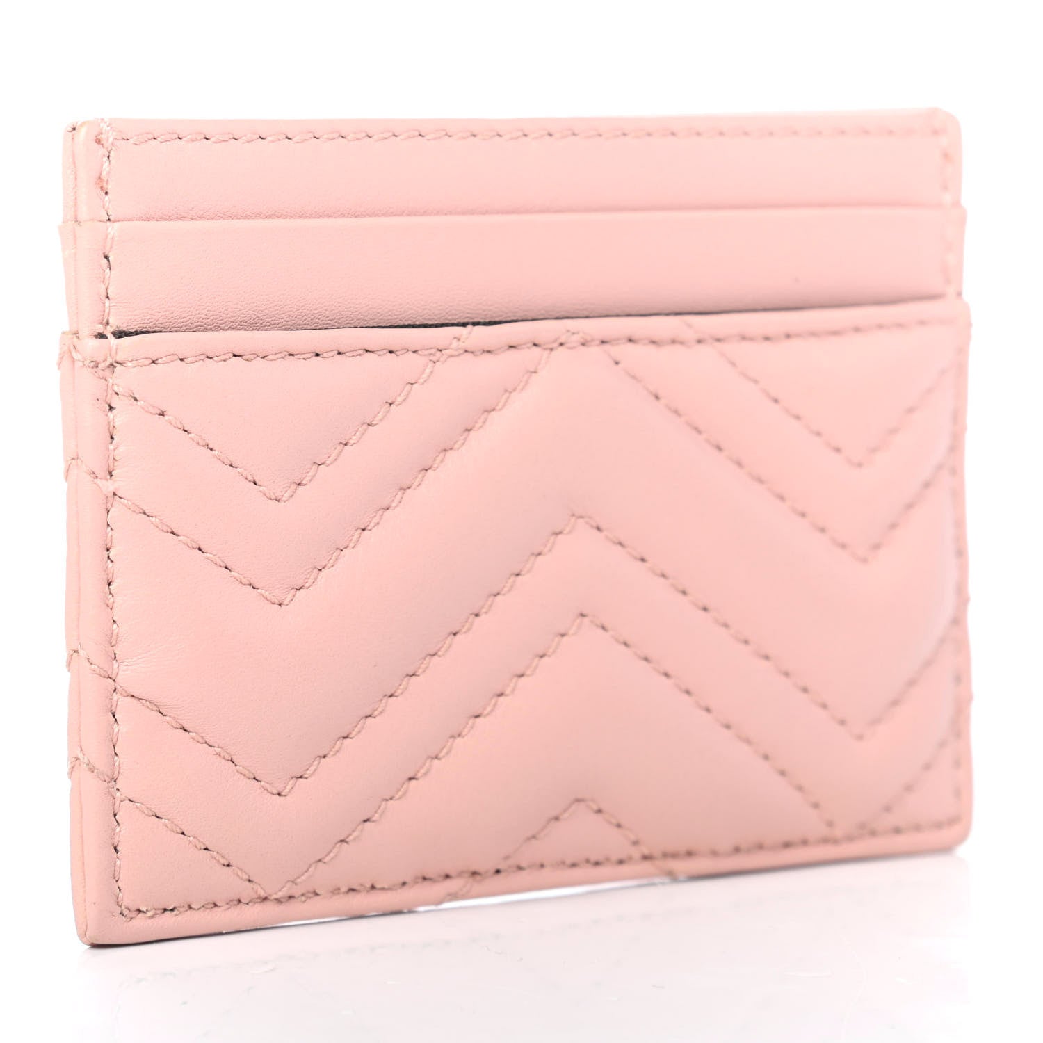 Gucci Calfskin Matelasse GG Marmont Card Holder Perfect Pink 2 of 4