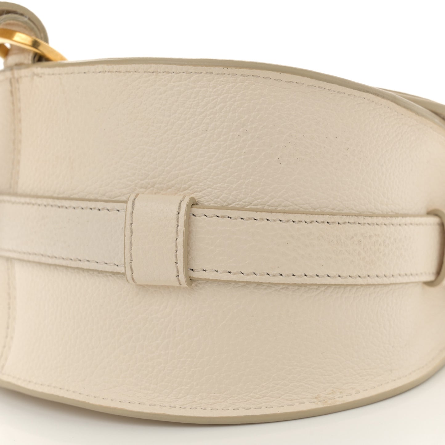 Calfskin Mini Marcie Round Crossbody Bag White