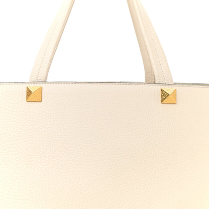 Valentino Garavani Grained Calfskin Roman Stud Tote Light Ivory 6 of 8