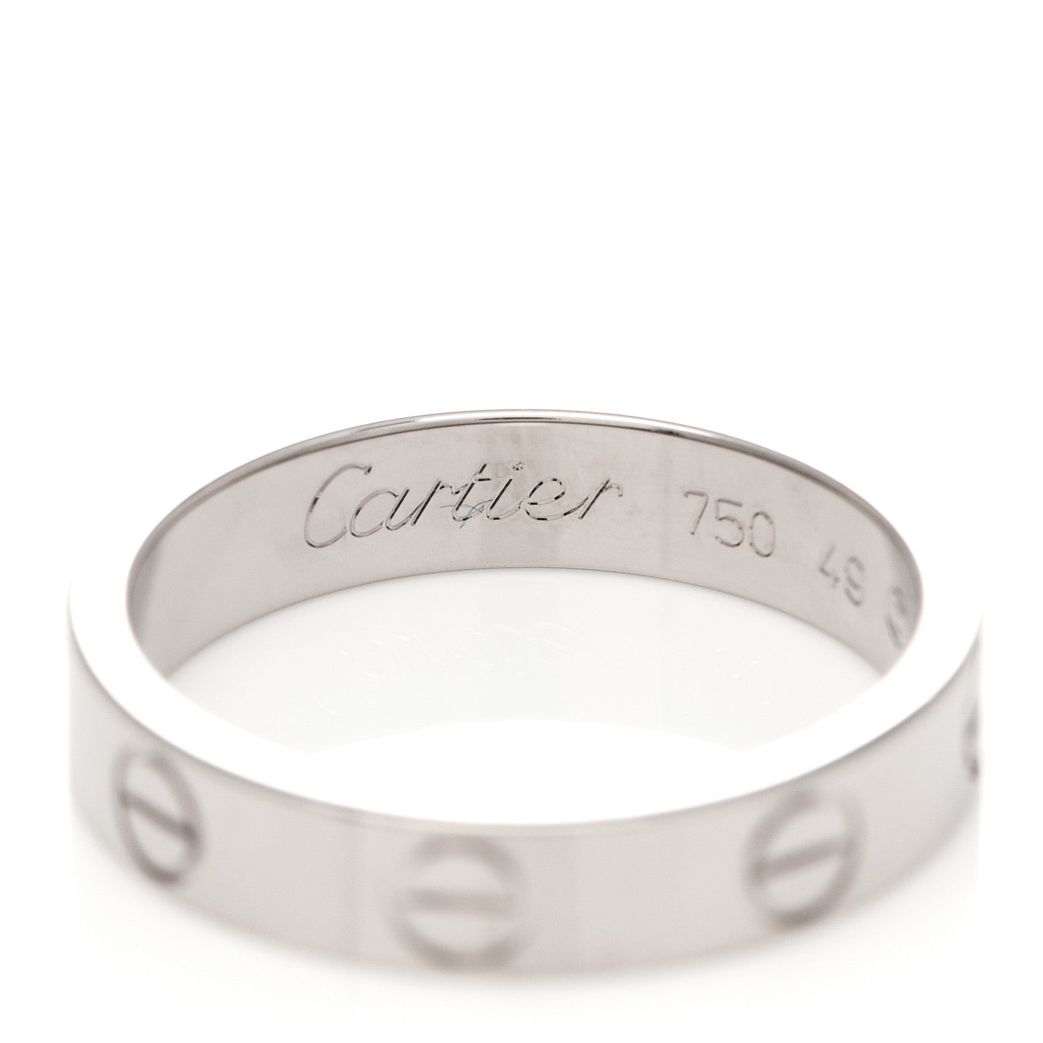 Cartier 18K White Gold 3.5mm LOVE Wedding Band Ring 49 5 4 of 6