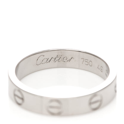 Cartier 18K White Gold 3.5mm LOVE Wedding Band Ring 49 5 4 of 6