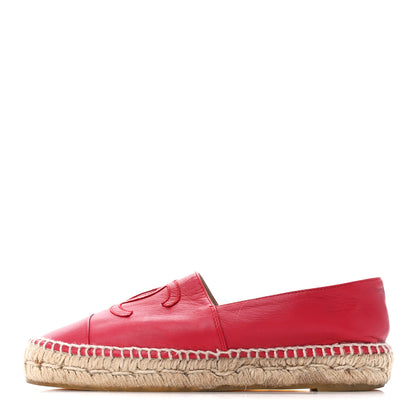 Chanel Lambskin CC Espadrilles 36 Red 1 of 10