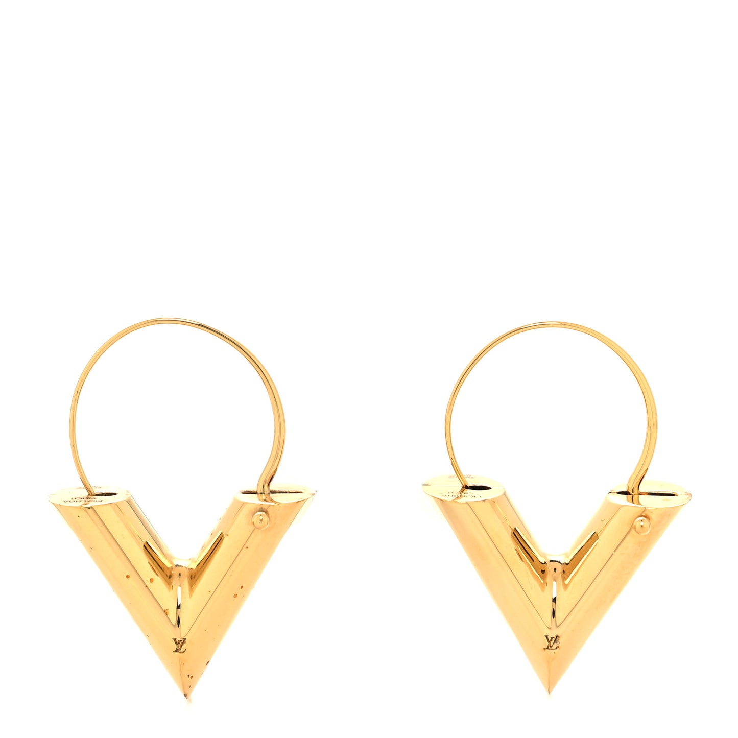 Brass Essential V Hoop Earrings Gold