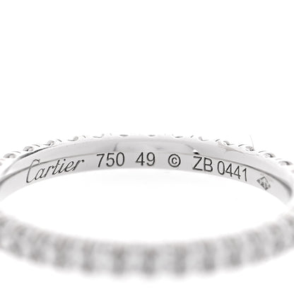 Cartier 18K White Gold Diamond 2mm Etincelle de Cartier Wedding Band Ring 49 5 4 of 5