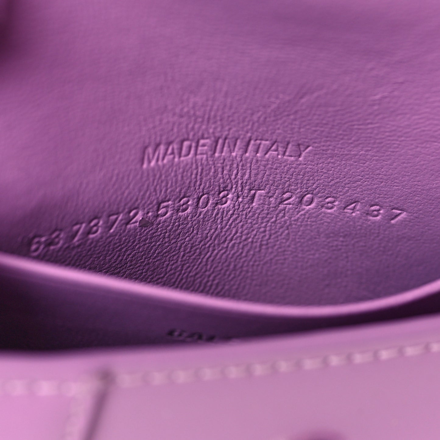 Shiny Box Calfskin Tonal B Hourglass Top Handle Bag Mini Lilac