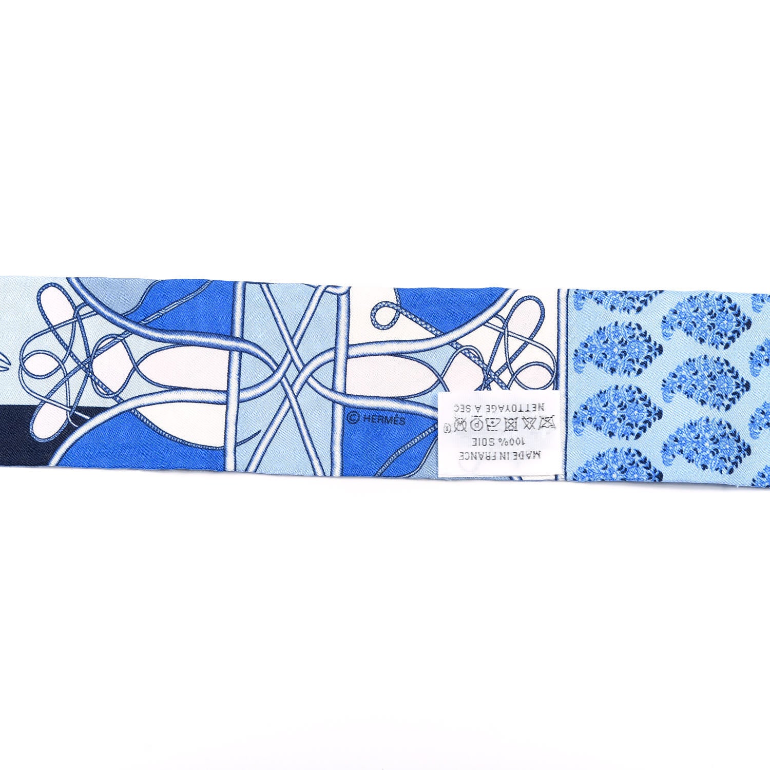Hermes Silk Coup De Fouet Au Bloc Twilly Bleu Blanc Rose 5 of 6