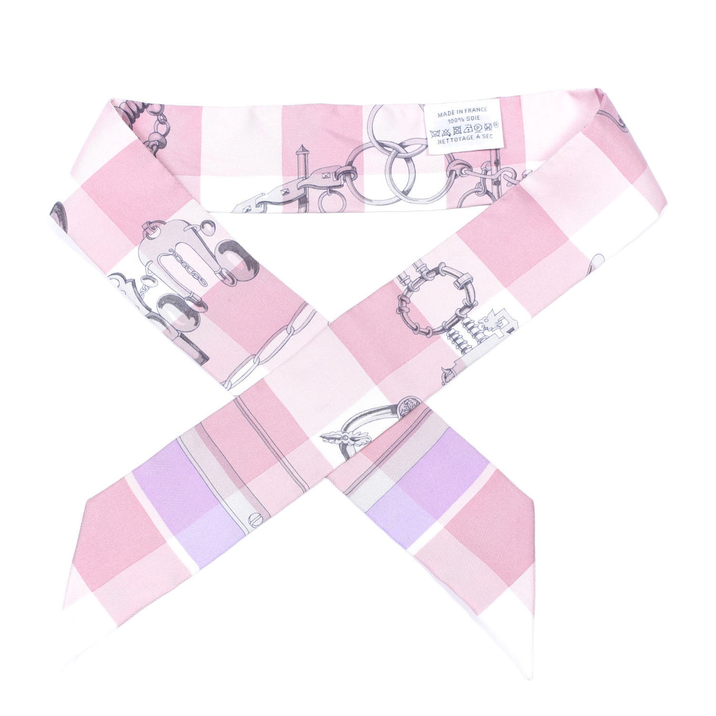 Silk Mors Et Gourmettes Vichy Twilly Parme Mauve White