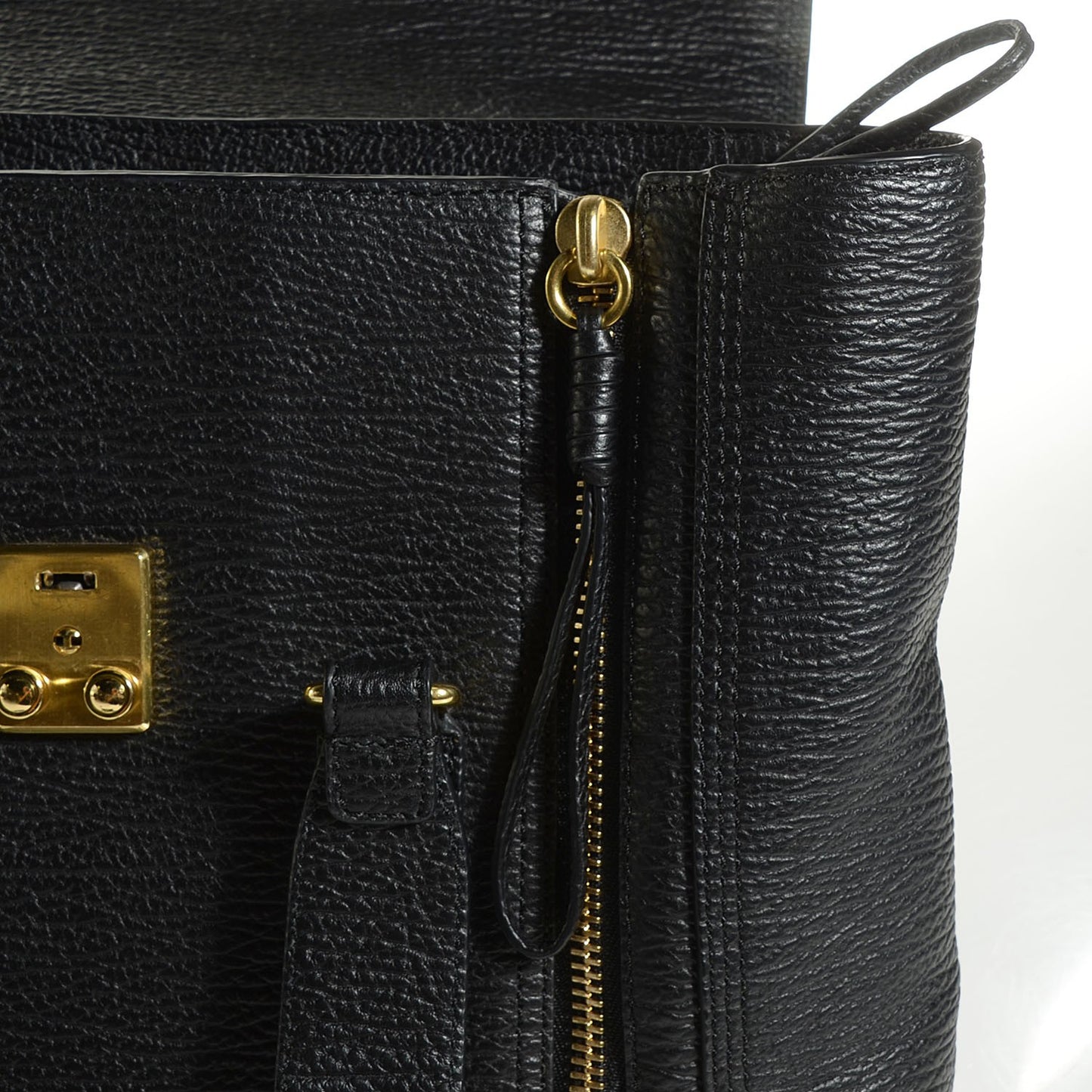 3.1 Textured Calfskin Medium Pashli Satchel Black