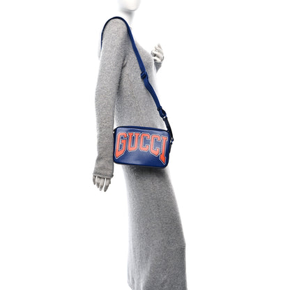 Gucci New Shanghai Calfskin Interlocking G Logo Camera Crossbody Bag Cobalt Blue Orange 2 of 12