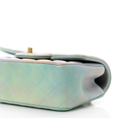 Chanel Lambskin Quilted Ombre Mini Top Handle Rectangular Flap Blue Green 11 of 12