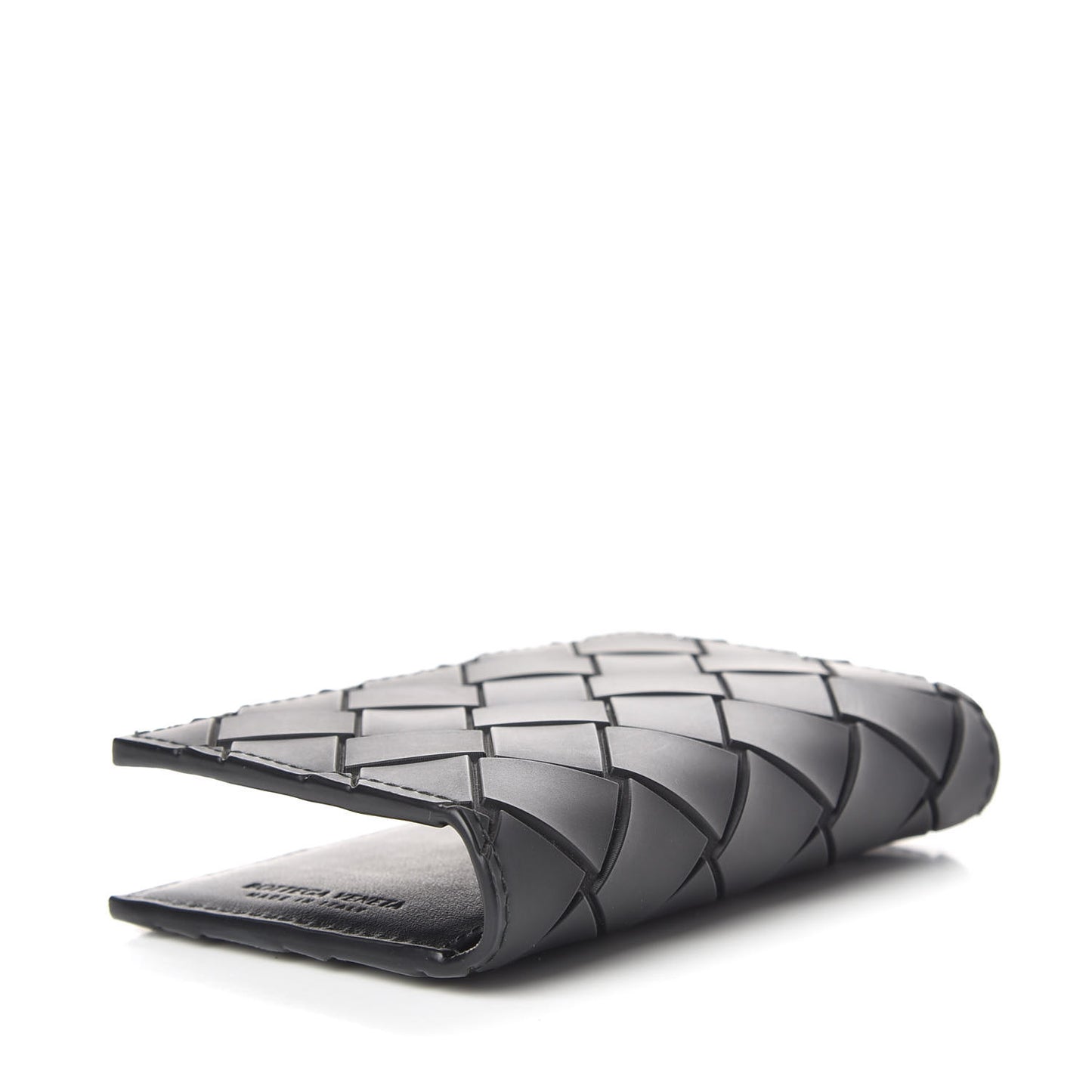 Nappa Maxi Intrecciato Bi-Fold Card Holder Black
