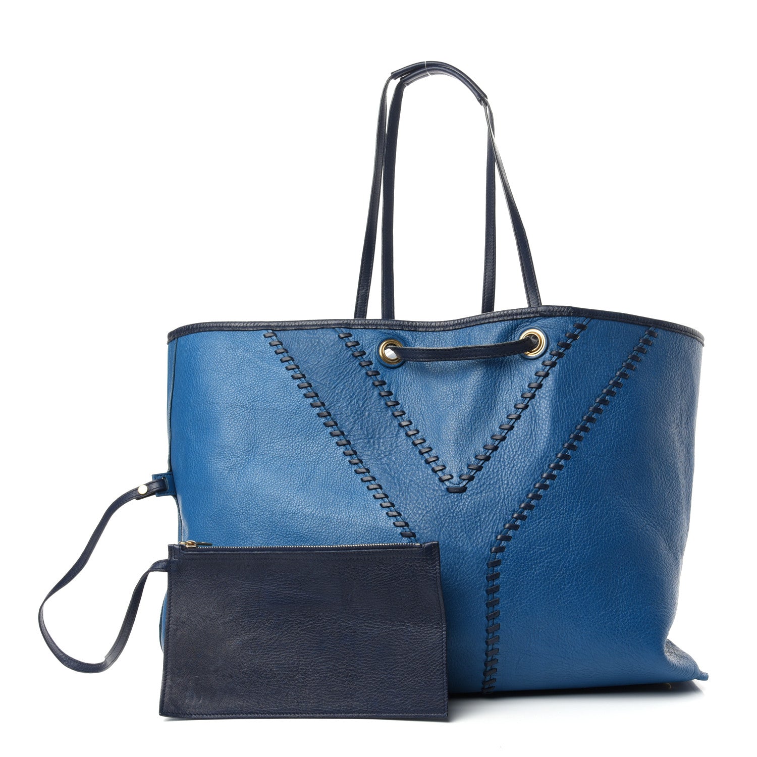 Saint Laurent Calfskin Large Neo Double Reversible Tote Turquoise 3 of 10