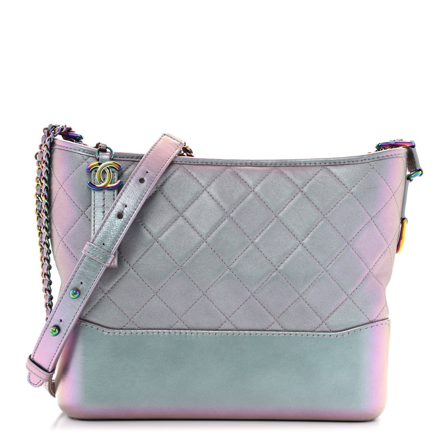 Chanel Iridescent Lambskin Calfskin Quilted Medium Gabrielle Hobo Light Purple 1 of 11