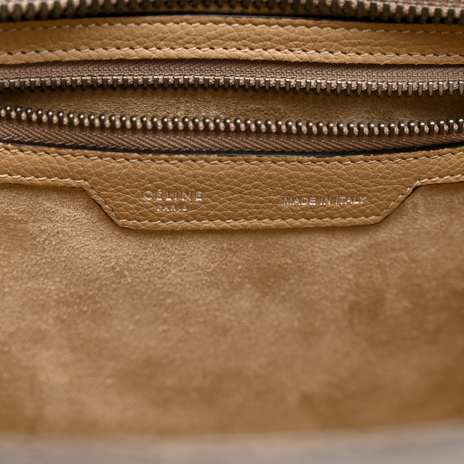 Celine Drummed Calfskin Micro Luggage Dune 6 of 11