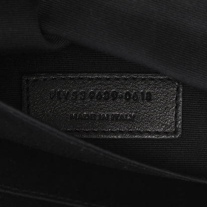 Saint Laurent Patent Calfskin Crystal Embellished Monogram Belt Bag Black 7 of 10