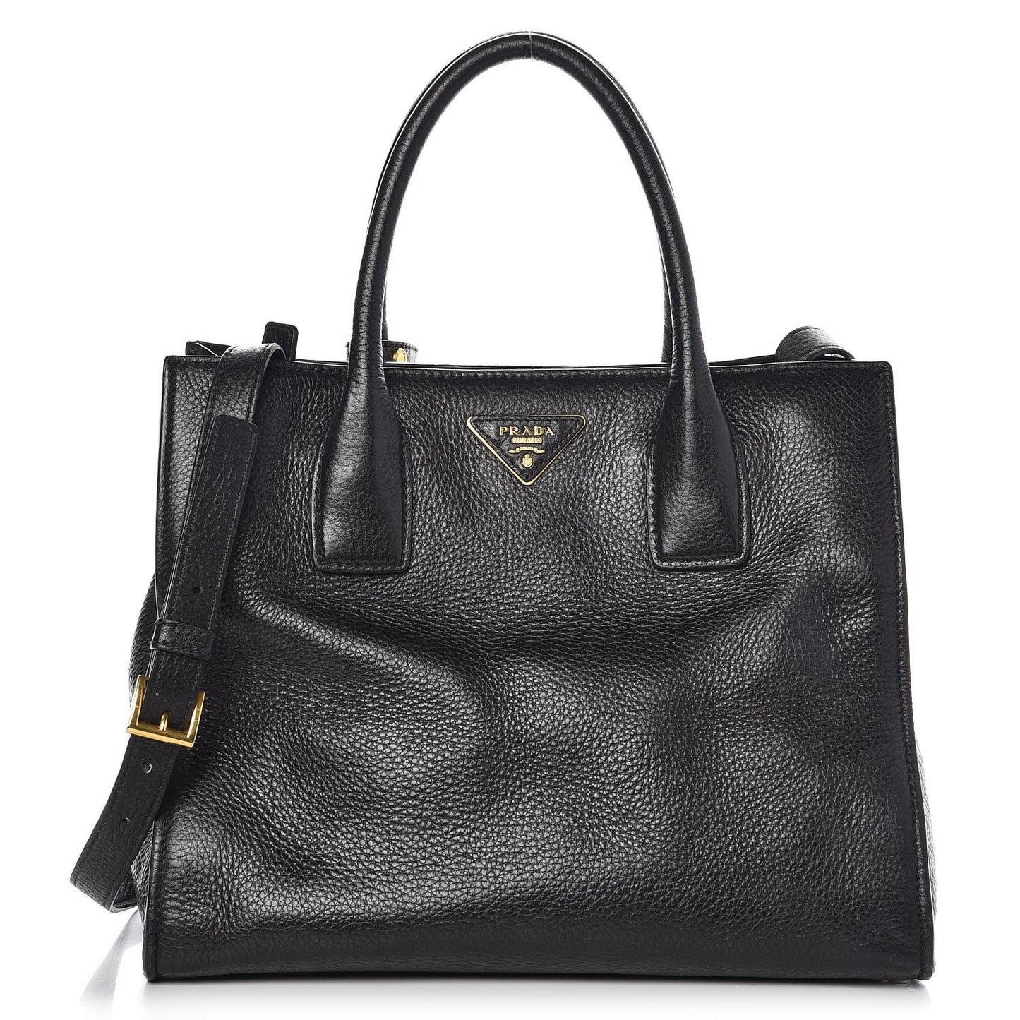 Vitello Daino Shopping Tote Nero Black