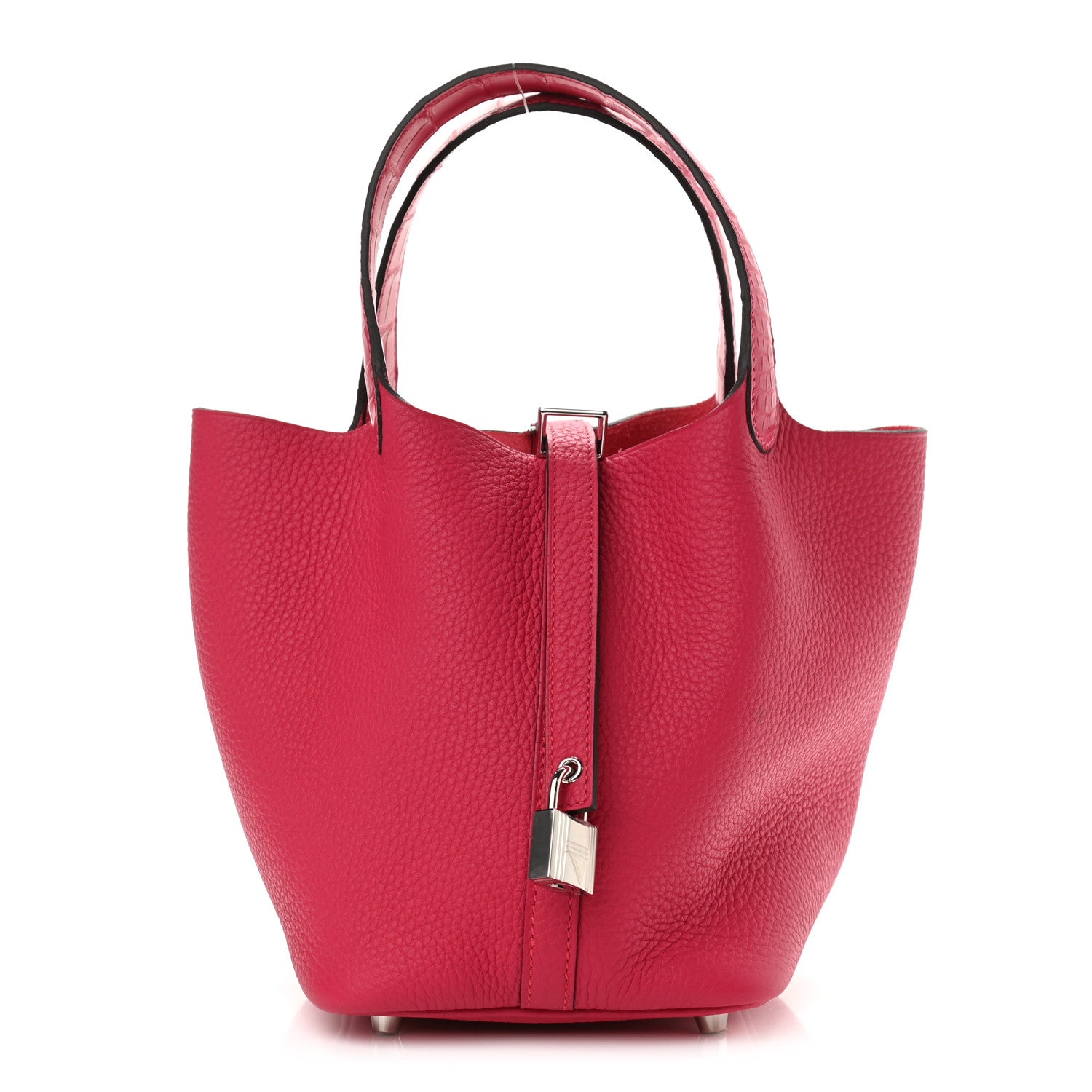 Hermes Taurillon Clemence Matte Alligator Picotin Lock Touch 18 PM Rose Mexico 1 of 12