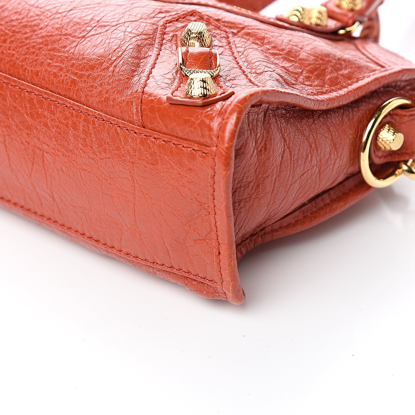 Agneau Giant 12 Gold Hardware Mini City Rouge Ambre