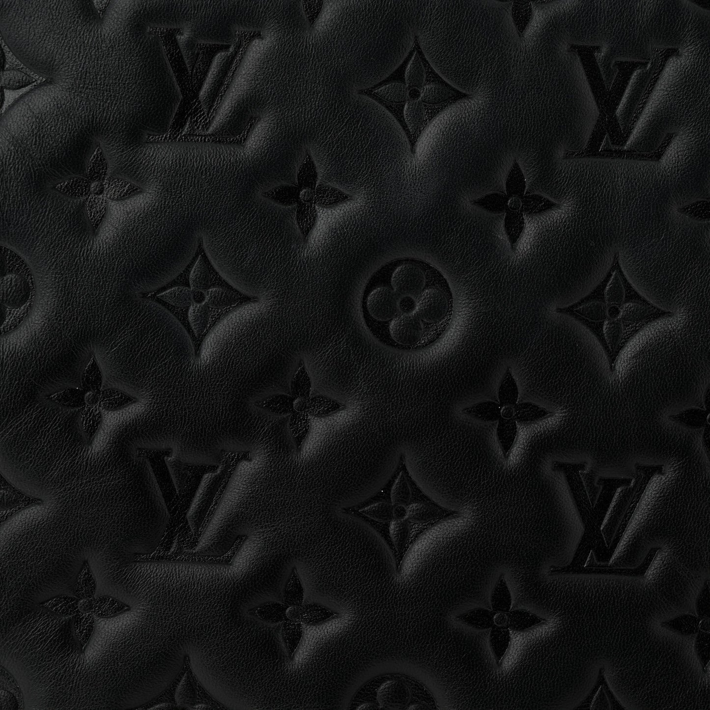 Lambskin Embossed Monogram Coussin MM Black