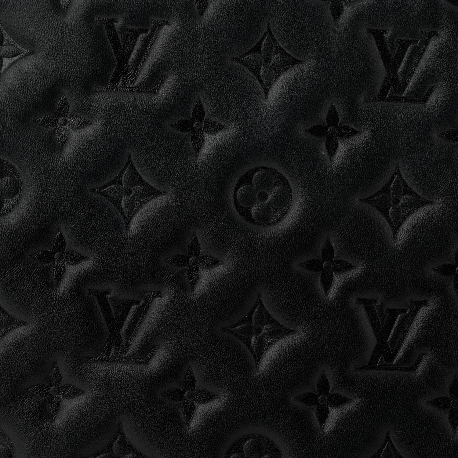 Louis Vuitton Lambskin Embossed Monogram Coussin MM Black 7 of 10