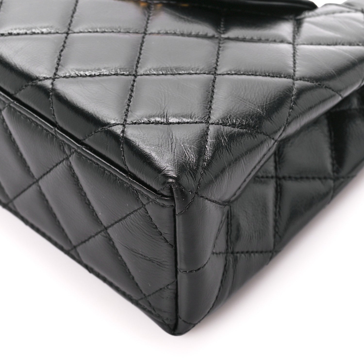Chanel Shiny Aged Calfskin Quilted Nano Kelly Shopper Black 10 of 10