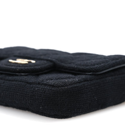 Chanel Jersey Quilted Flap Chain Waist Bag Black 10 of 11