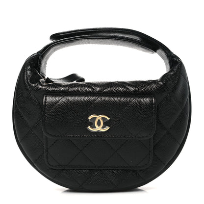 Chanel Caviar Quilted Polly Pocket Pouch Hobo Black 1 of 10