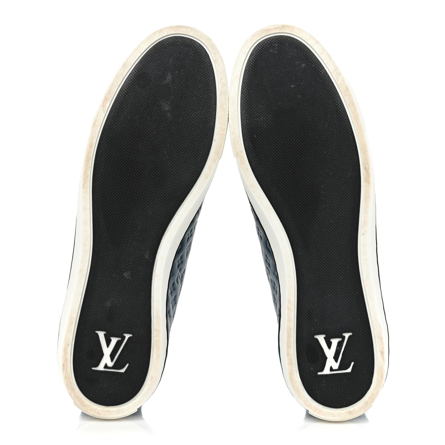 Calfskin Embossed Monogram Punchy Sneakers 38.5 Blue