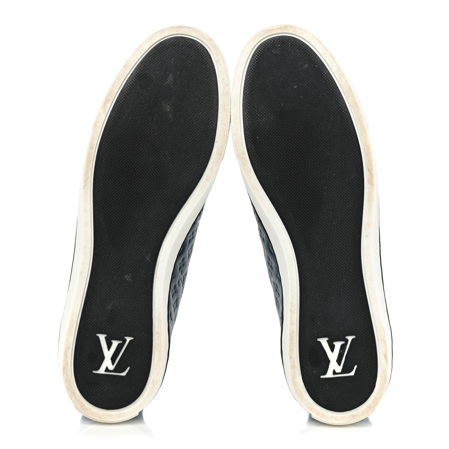 Louis Vuitton Calfskin Embossed Monogram Punchy Sneakers 38.5 Blue 6 of 11
