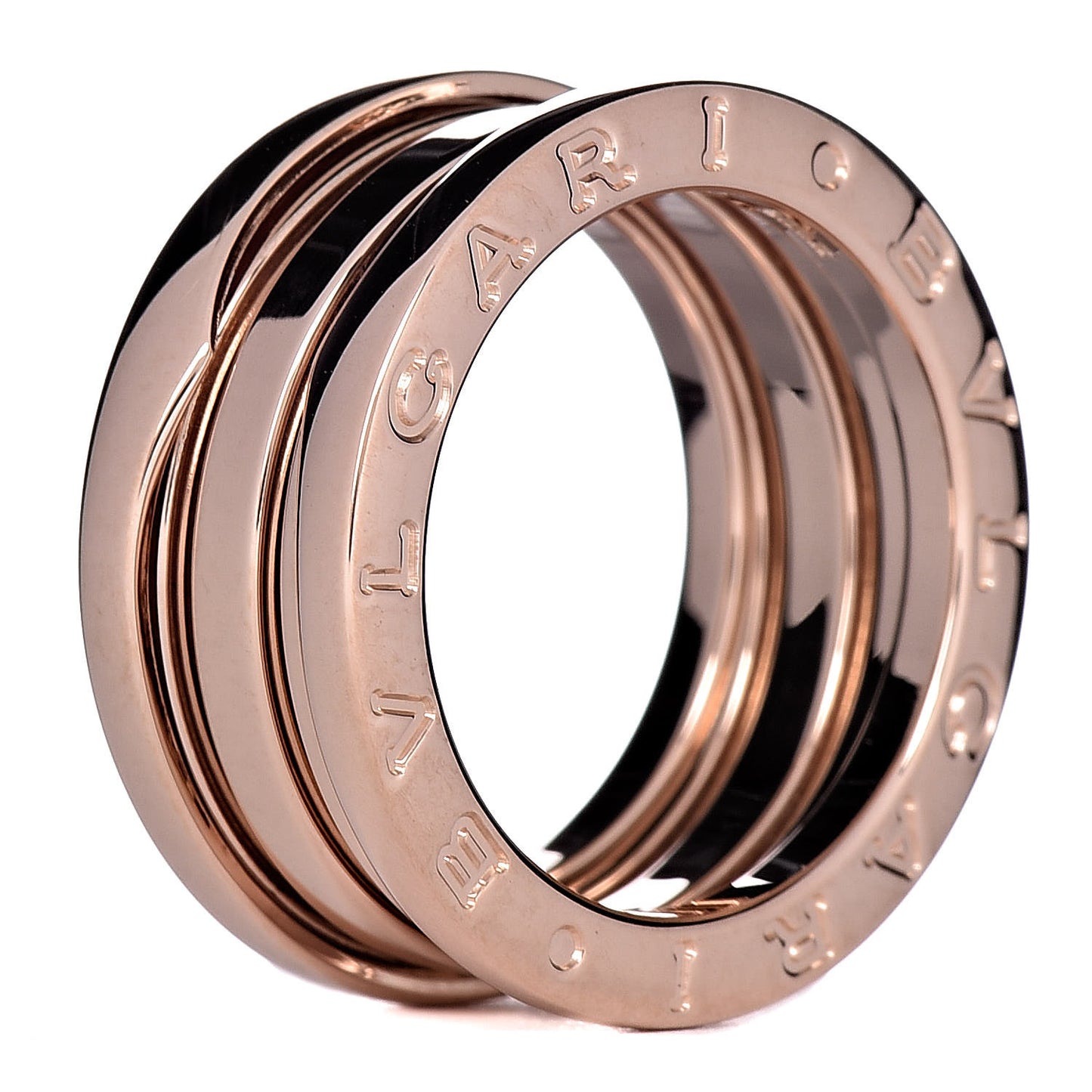 18K Rose Gold B.Zero1 Three-Band Ring 50 5.25