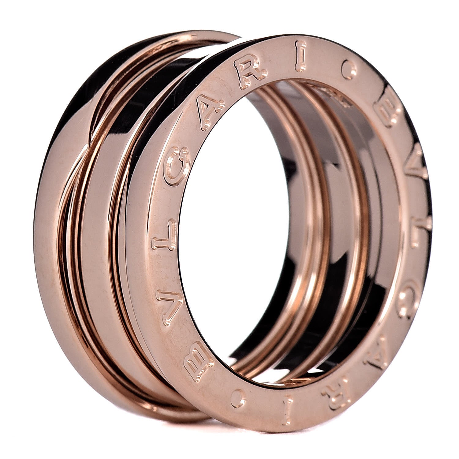 Bulgari 18K Rose Gold B.Zero1 Three-Band Ring 50 5.25 5 of 5
