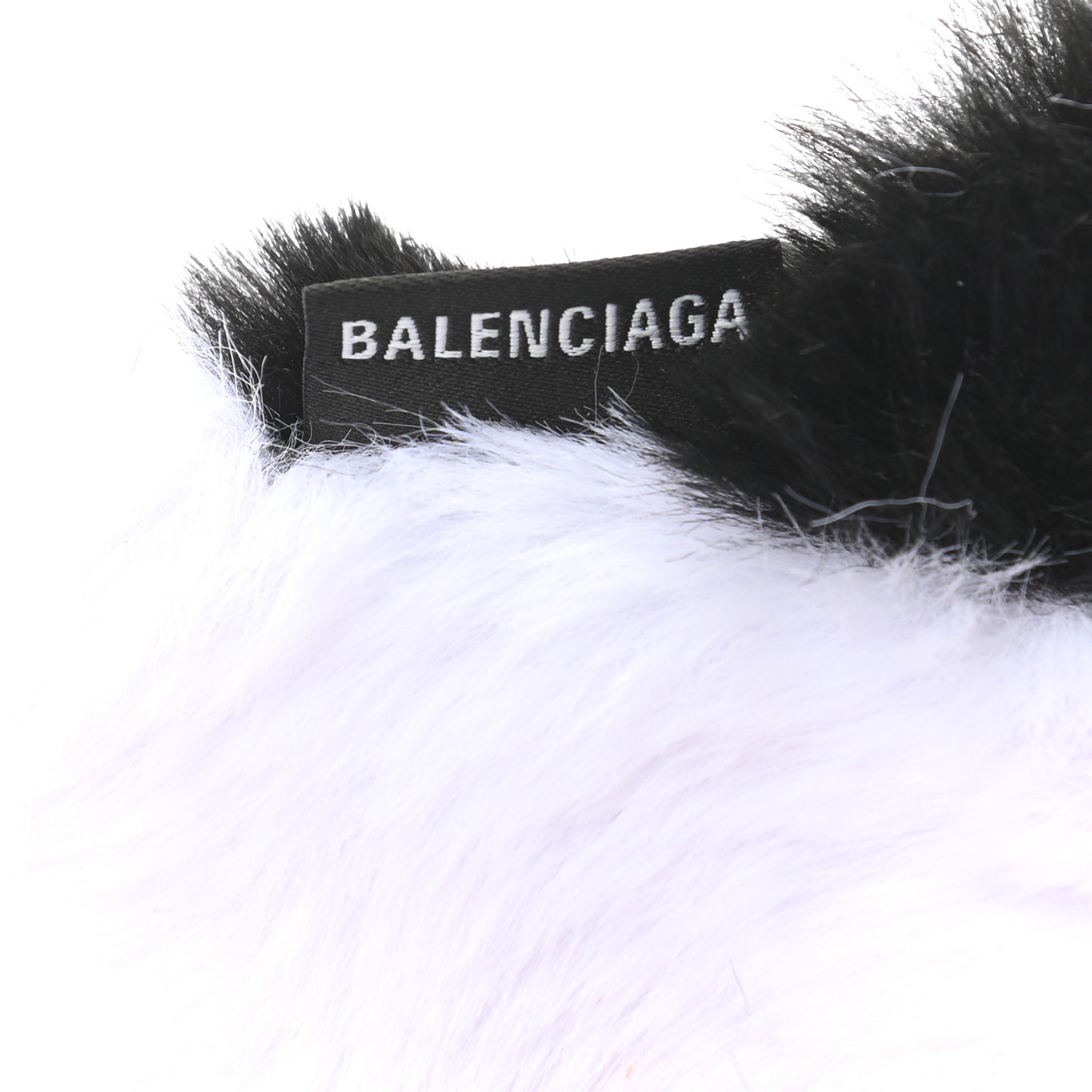 Faux Fur Fluffy Panda Earpods Holder Black