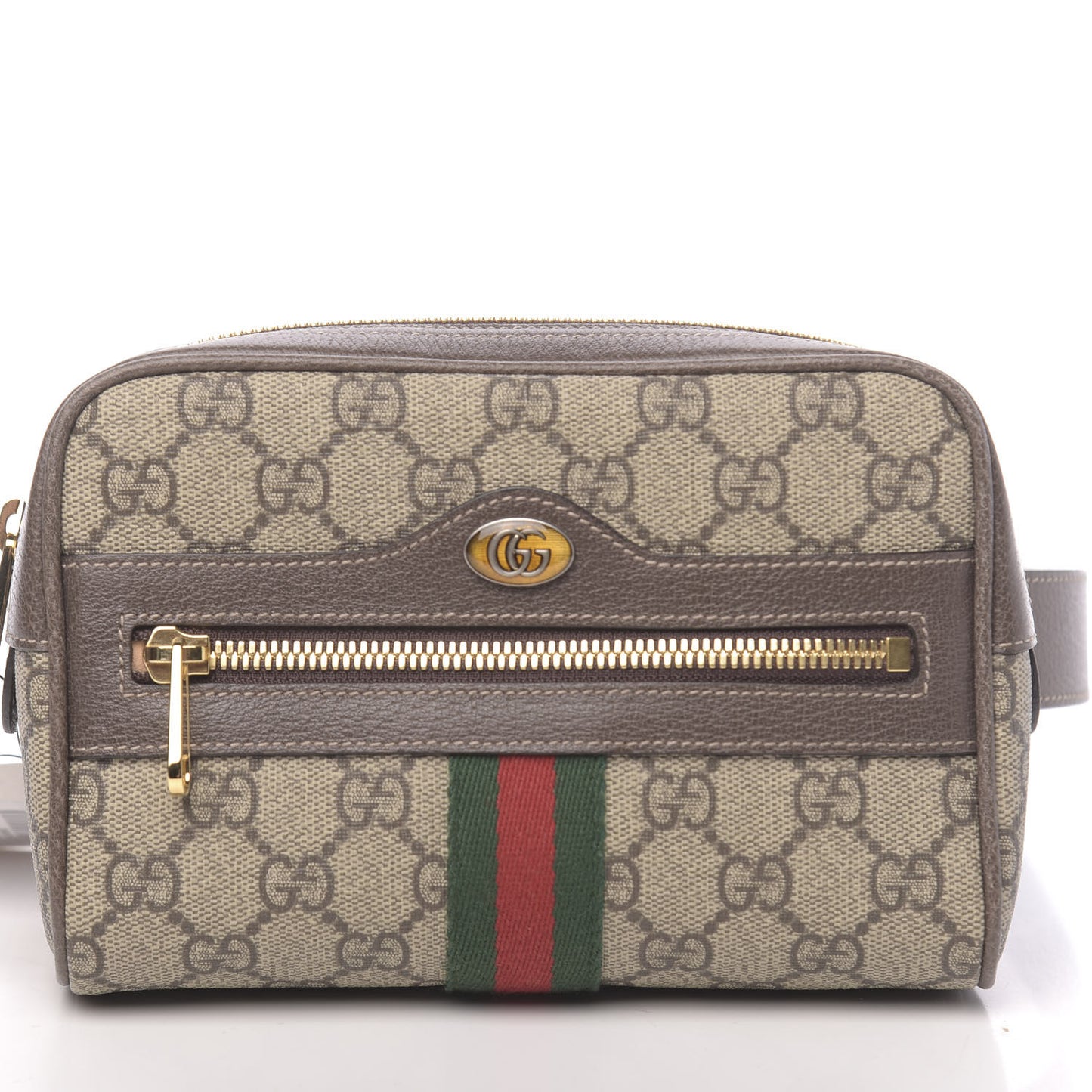 GG Supreme Monogram Web Small Ophidia Belt Bag 75 30 Dark Brown